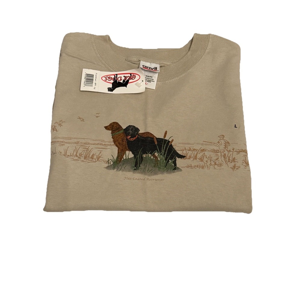 Vintage Y2k GR8 Dogs Labrador Retriever Anvil Graphic T-Shirt Men's Large NWT